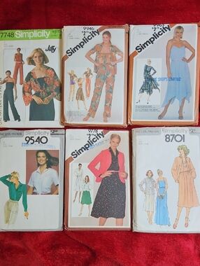 Simplicity Vintage Sewing Pattern Lot - Size 12 Used